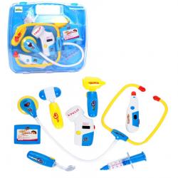 Žaislinis gydytojo rinkinys lagaminėlyje su garsais ir švieselėmis blue